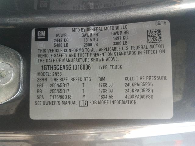 Photo 9 VIN: 1GTH5CEA6G1318006 - GMC CANYON SLE 