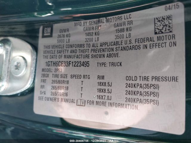 Photo 8 VIN: 1GTH6CE33F1223495 - GMC CANYON 