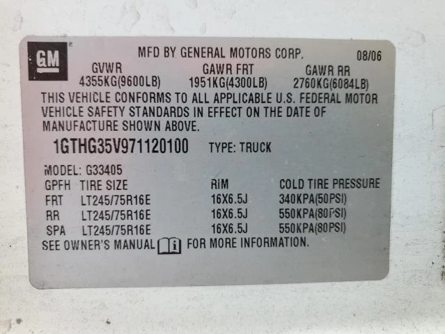 Photo 12 VIN: 1GTHG35V971120100 - GMC SAVANA G35 