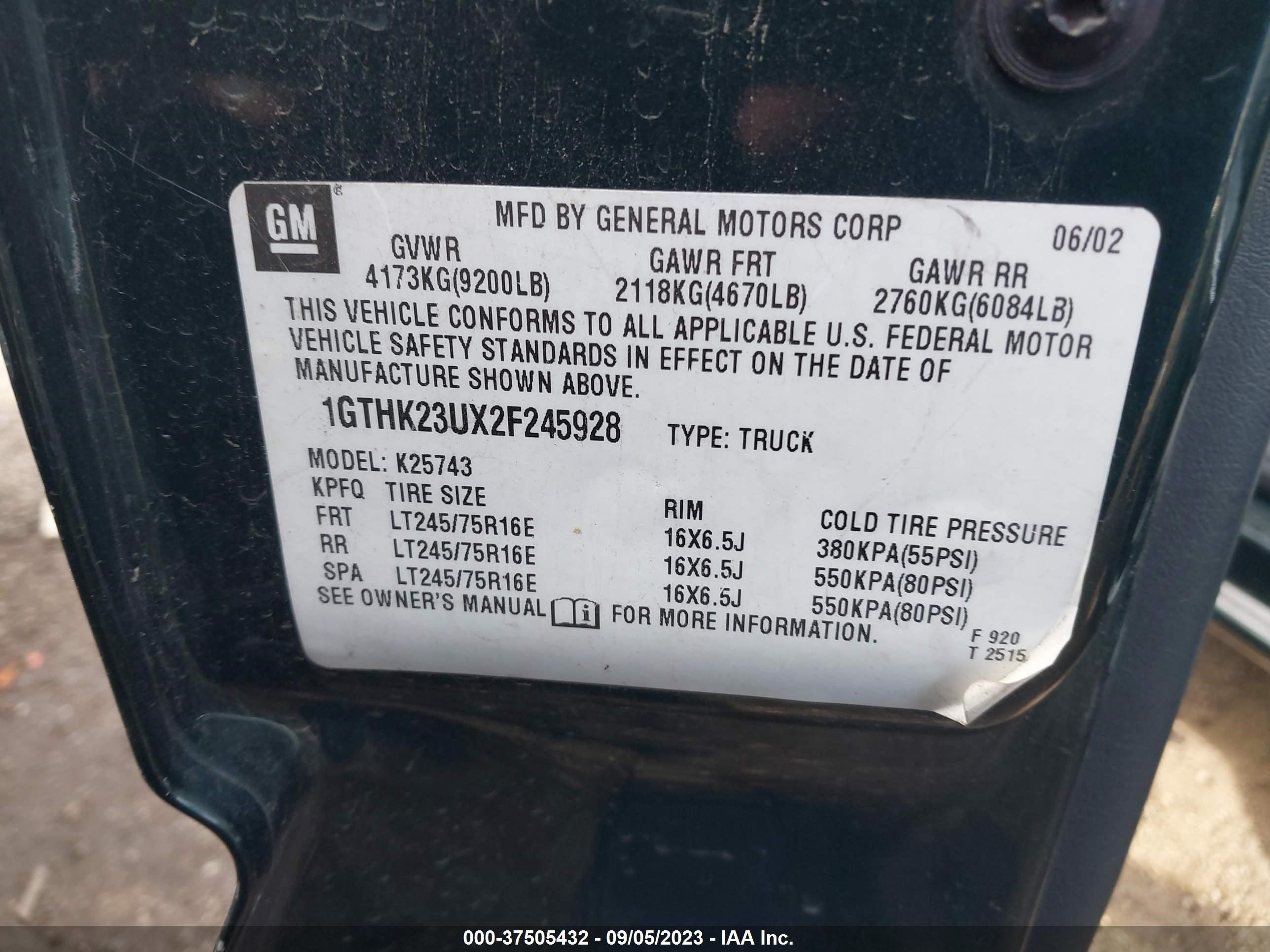 Photo 8 VIN: 1GTHK23UX2F245928 - GMC SIERRA 