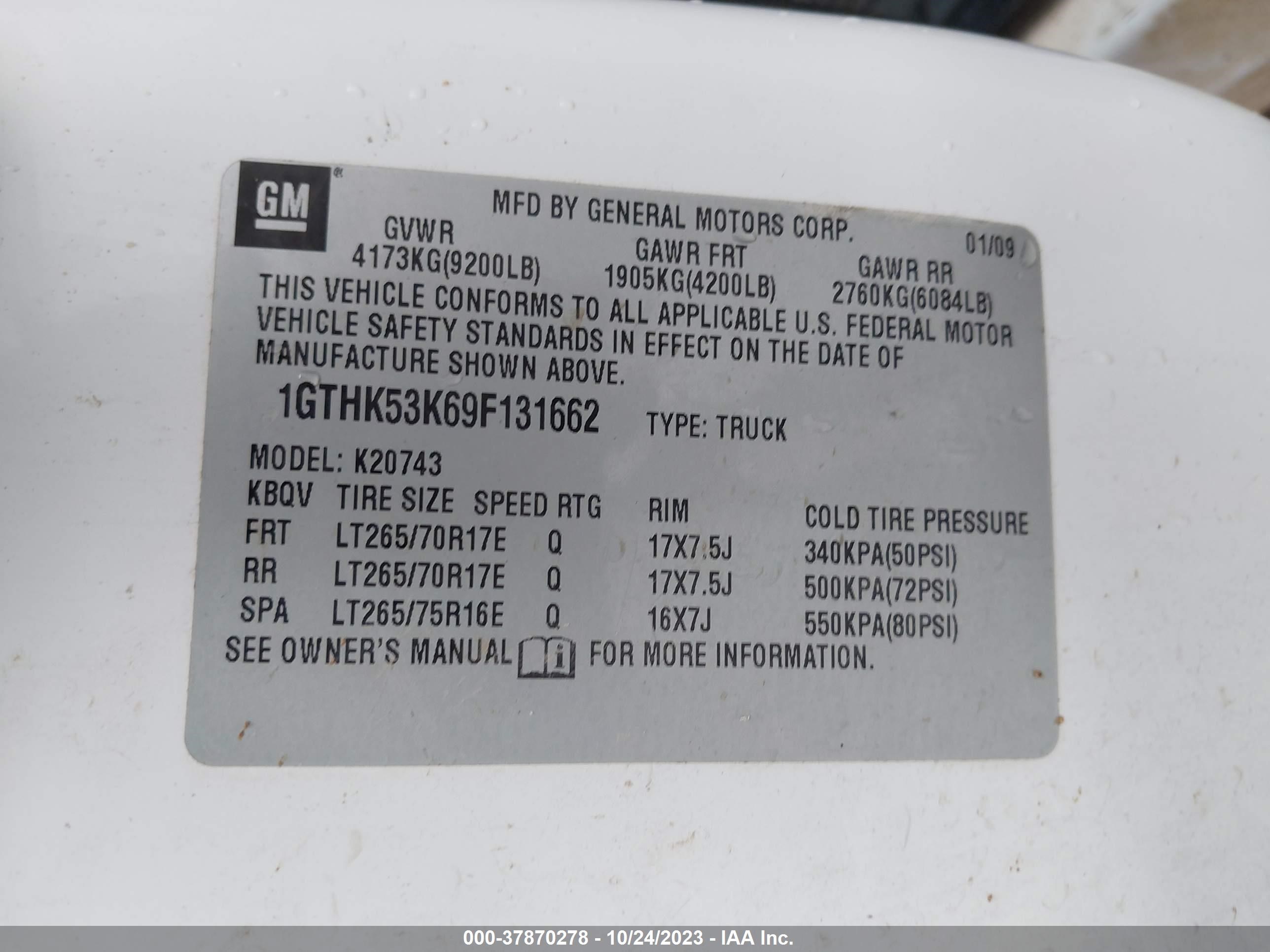 Photo 8 VIN: 1GTHK53K69F131662 - GMC SIERRA 