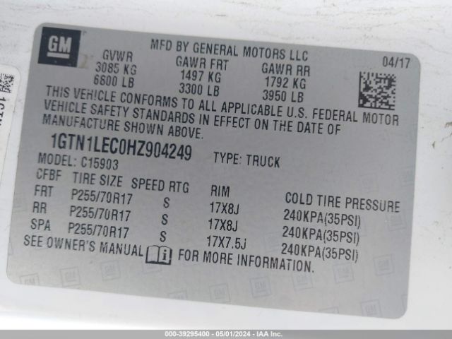 Photo 8 VIN: 1GTN1LEC0HZ904249 - GMC SIERRA 1500 