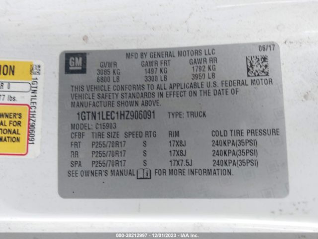 Photo 8 VIN: 1GTN1LEC1HZ906091 - GMC SIERRA 1500 