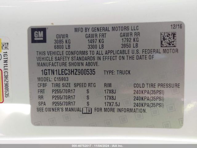 Photo 8 VIN: 1GTN1LEC3HZ900535 - GMC SIERRA 