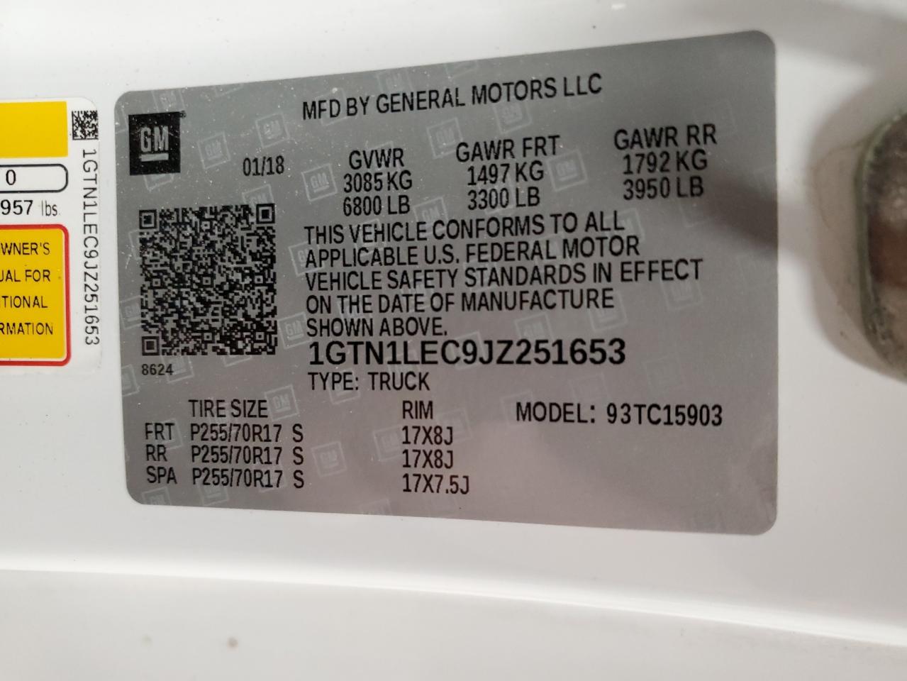 Photo 11 VIN: 1GTN1LEC9JZ251653 - GMC SIERRA 