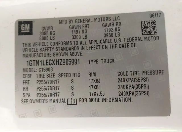 Photo 8 VIN: 1GTN1LECXHZ905991 - GMC SIERRA 1500 