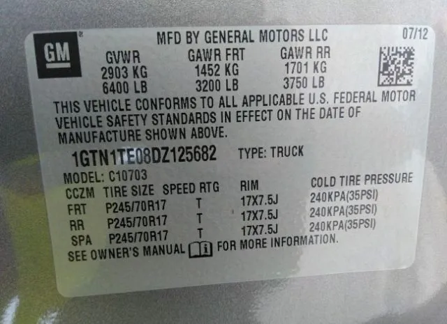 Photo 8 VIN: 1GTN1TE08DZ125682 - GMC SIERRA 1500 