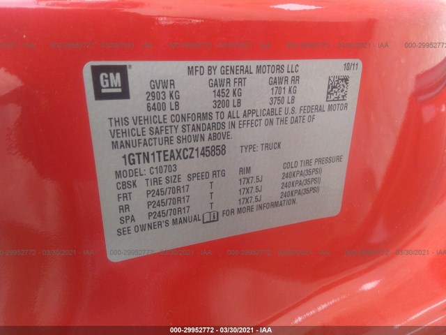 Photo 8 VIN: 1GTN1TEAXCZ145858 - GMC SIERRA 1500 