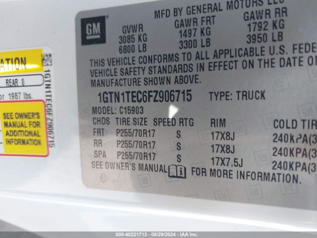 Photo 8 VIN: 1GTN1TEC6FZ906715 - GMC SIERRA 