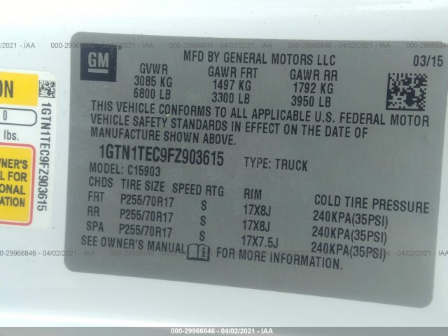 Photo 8 VIN: 1GTN1TEC9FZ903615 - GMC SIERRA 1500 