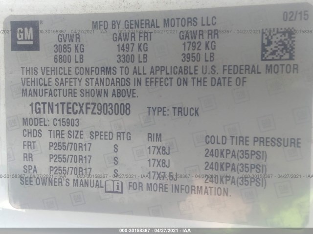 Photo 8 VIN: 1GTN1TECXFZ903008 - GMC SIERRA 1500 