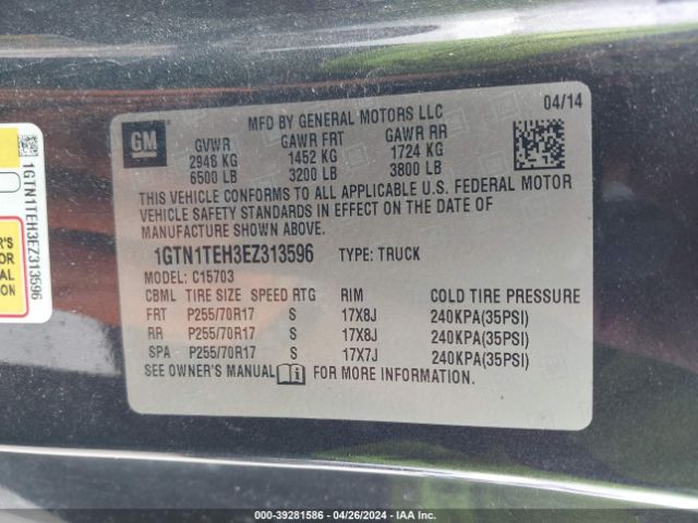 Photo 8 VIN: 1GTN1TEH3EZ313596 - GMC SIERRA 1500 