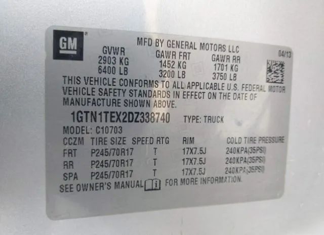 Photo 8 VIN: 1GTN1TEX2DZ338740 - GMC SIERRA 