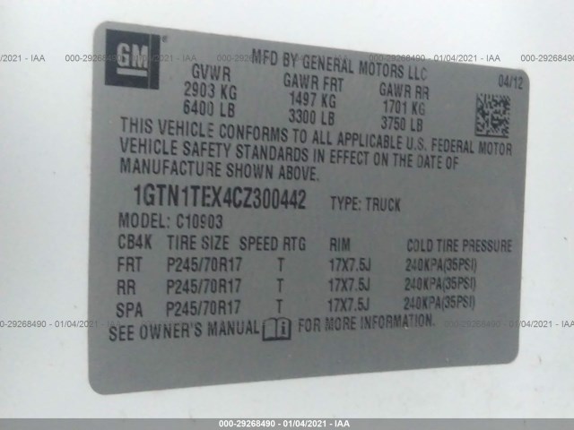 Photo 8 VIN: 1GTN1TEX4CZ300442 - GMC SIERRA 1500 