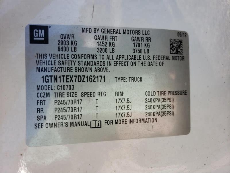 Photo 9 VIN: 1GTN1TEX7DZ162171 - GMC SIERRA C15 