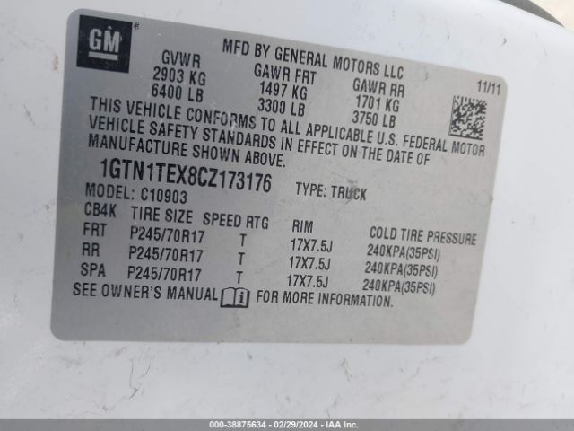 Photo 8 VIN: 1GTN1TEX8CZ173176 - GMC SIERRA 1500 