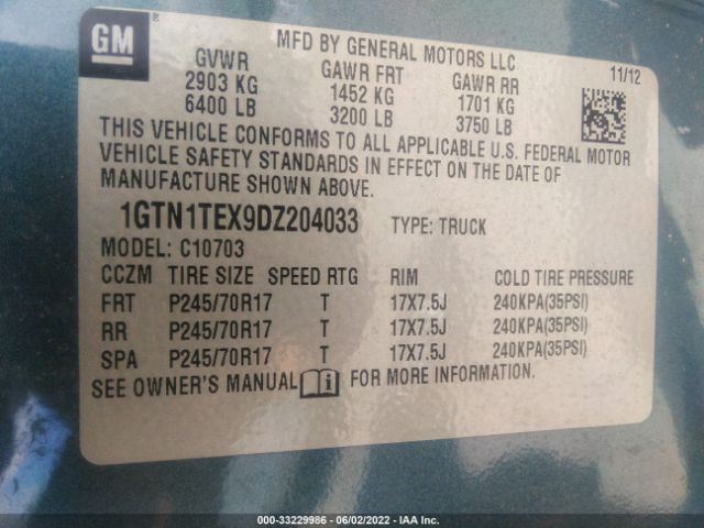 Photo 8 VIN: 1GTN1TEX9DZ204033 - GMC SIERRA 1500 