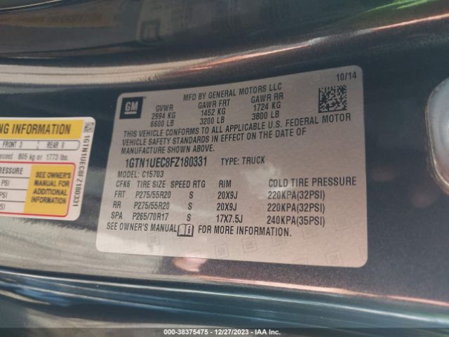 Photo 8 VIN: 1GTN1UEC8FZ180331 - GMC SIERRA 1500 