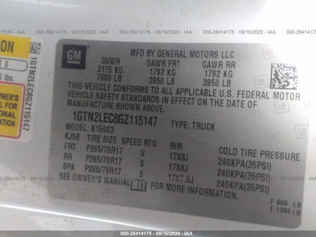 Photo 8 VIN: 1GTN2LEC8GZ115147 - GMC SIERRA 1500 