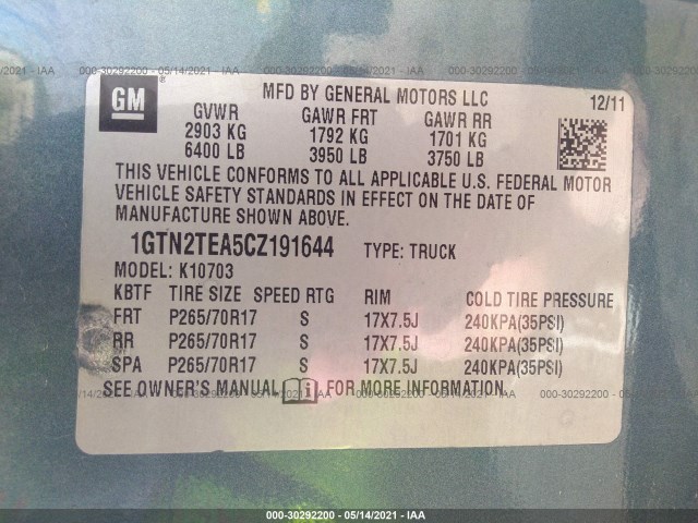 Photo 8 VIN: 1GTN2TEA5CZ191644 - GMC SIERRA 1500 