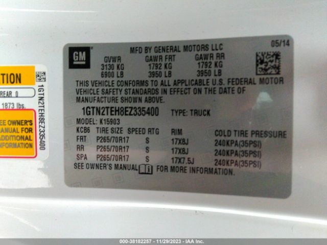 Photo 8 VIN: 1GTN2TEH8EZ335400 - GMC SIERRA 1500 