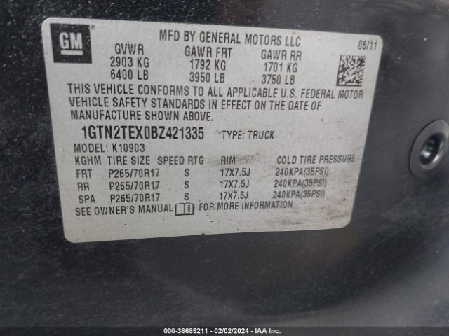 Photo 8 VIN: 1GTN2TEX0BZ421335 - GMC SIERRA 1500 