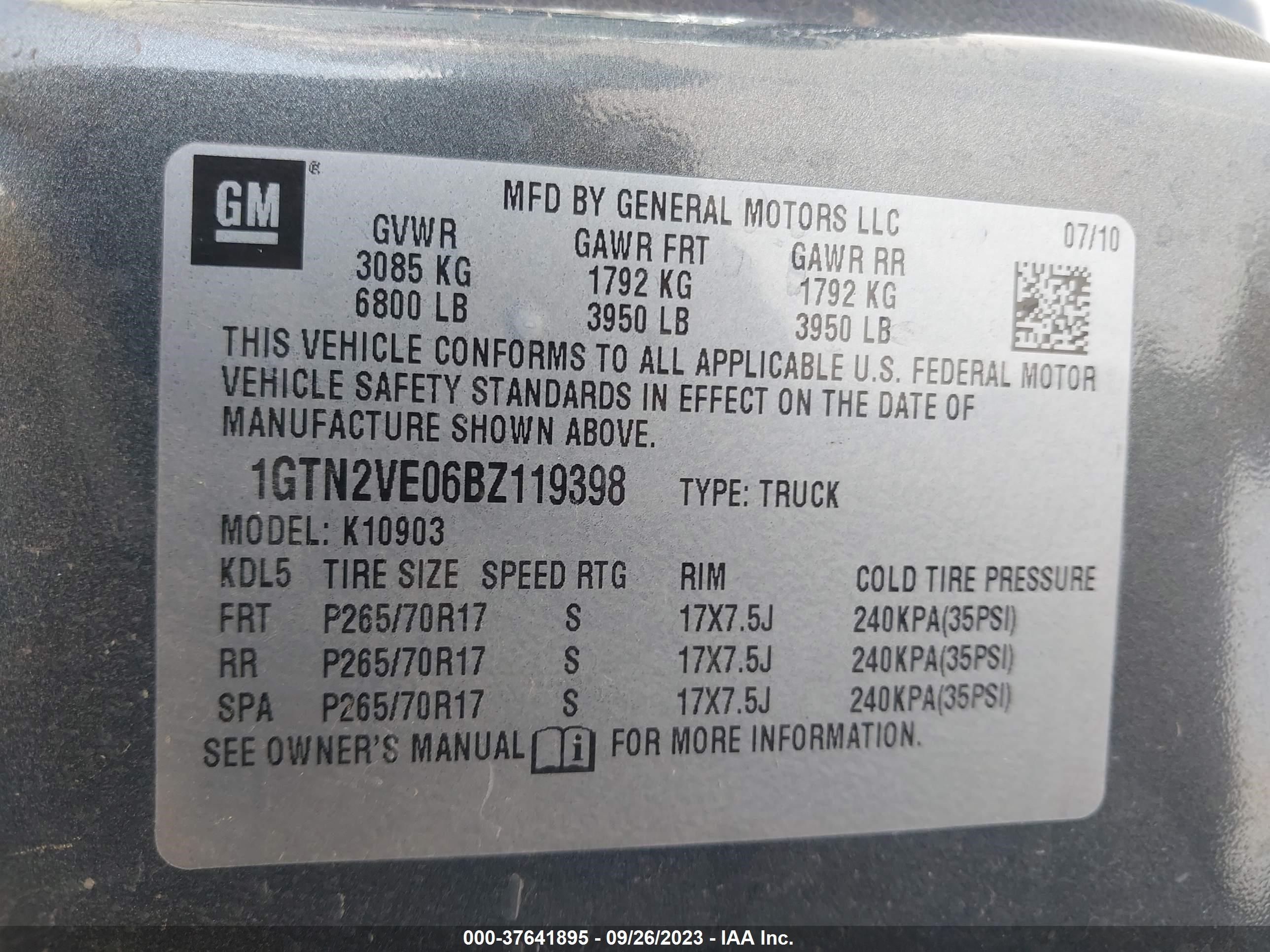 Photo 8 VIN: 1GTN2VE06BZ119398 - GMC SIERRA 