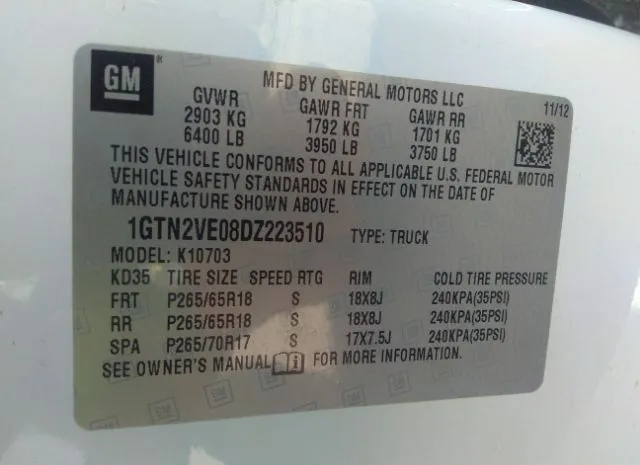 Photo 8 VIN: 1GTN2VE08DZ223510 - GMC SIERRA 1500 