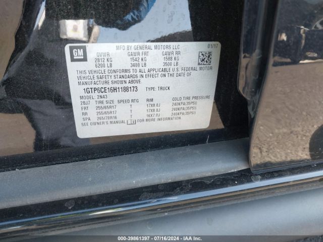 Photo 8 VIN: 1GTP6CE16H1188173 - GMC CANYON 