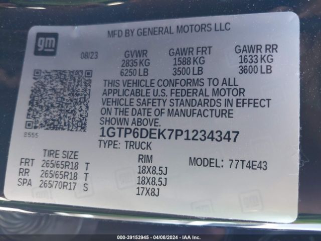 Photo 8 VIN: 1GTP6DEK7P1234347 - GMC CANYON 