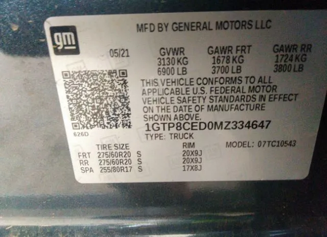 Photo 8 VIN: 1GTP8CED0MZ334647 - GMC SIERRA 1500 