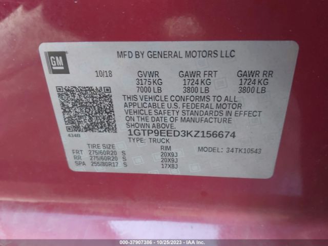 Photo 8 VIN: 1GTP9EED3KZ156674 - GMC SIERRA 1500 