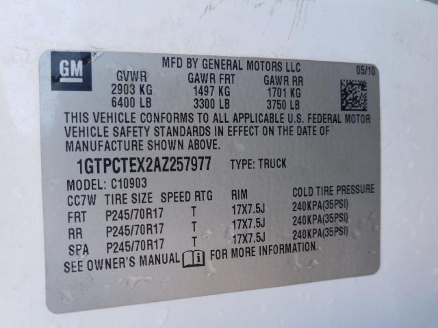 Photo 9 VIN: 1GTPCTEX2AZ257977 - GMC SIERRA C15 