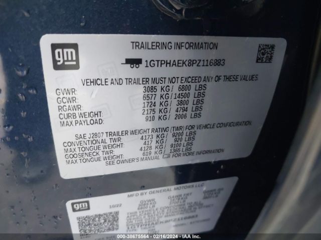 Photo 8 VIN: 1GTPHAEK8PZ116883 - GMC SIERRA 1500 