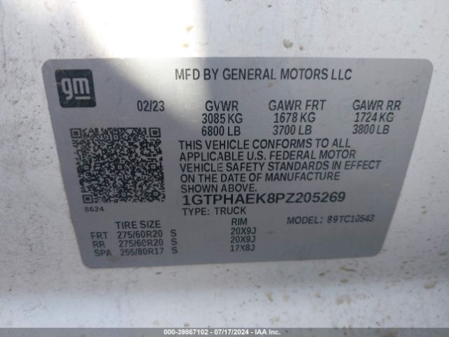 Photo 8 VIN: 1GTPHAEK8PZ205269 - GMC SIERRA 