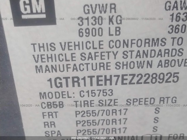 Photo 8 VIN: 1GTR1TEH7EZ228925 - GMC SIERRA 1500 