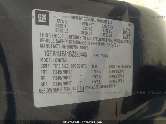 Photo 8 VIN: 1GTR1UEA1BZ328443 - GMC SIERRA 1500 