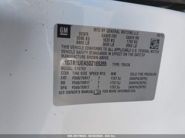 Photo 8 VIN: 1GTR1UEA5DZ165265 - GMC SIERRA 