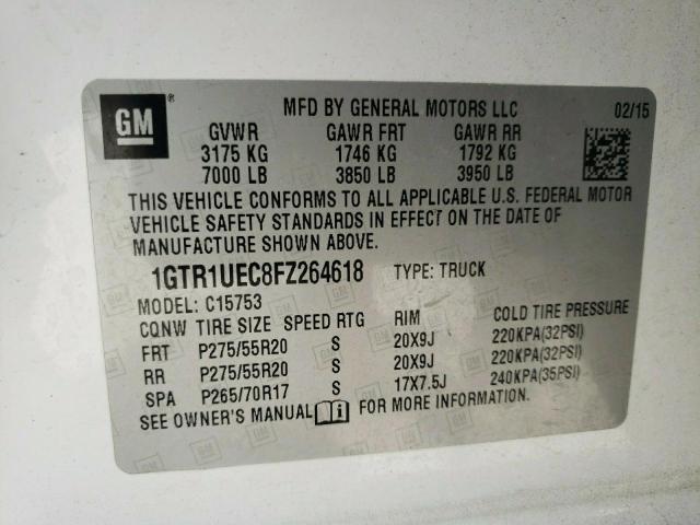 Photo 9 VIN: 1GTR1UEC8FZ264618 - GMC SIERRA C15 