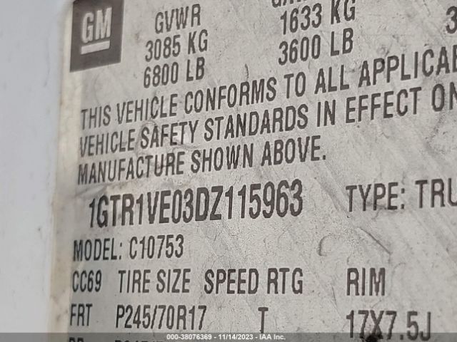 Photo 8 VIN: 1GTR1VE03DZ115963 - GMC SIERRA 1500 