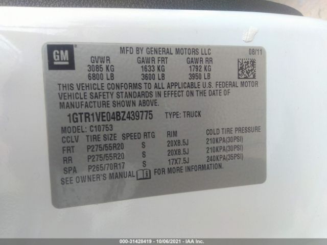 Photo 8 VIN: 1GTR1VE04BZ439775 - GMC SIERRA 1500 