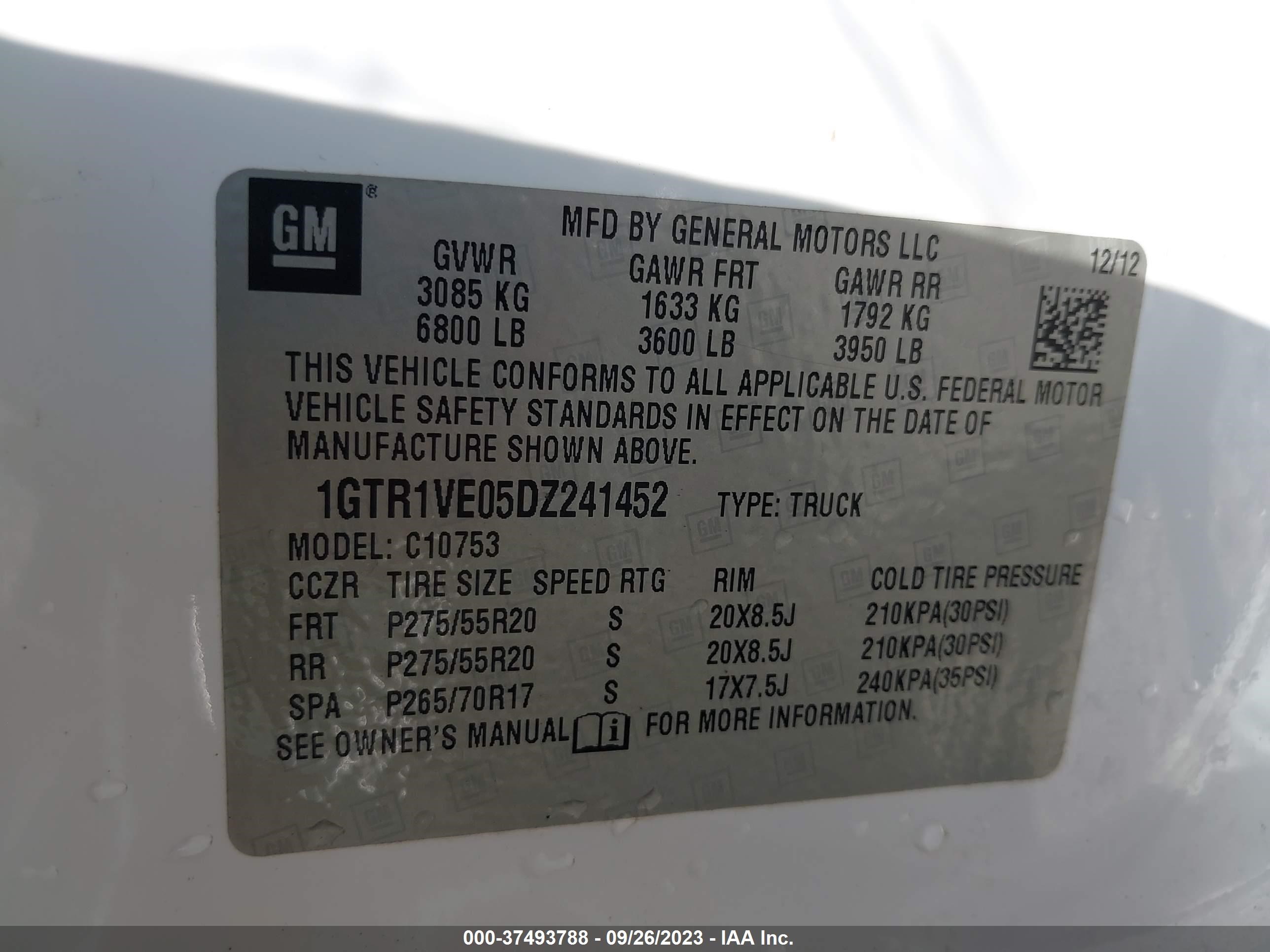 Photo 8 VIN: 1GTR1VE05DZ241452 - GMC SIERRA 