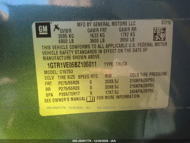 Photo 8 VIN: 1GTR1VE06BZ106011 - GMC SIERRA 1500 