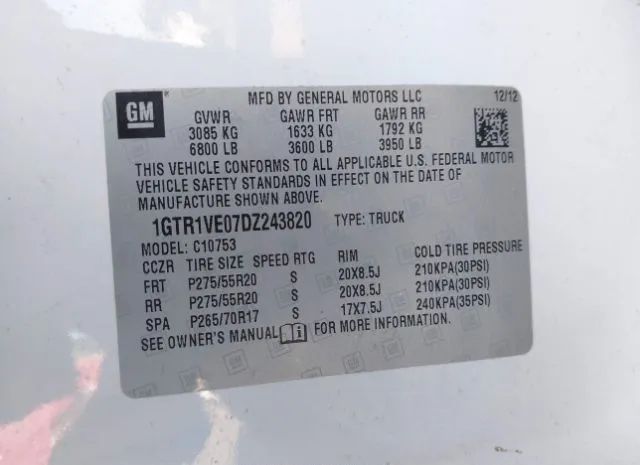 Photo 8 VIN: 1GTR1VE07DZ243820 - GMC SIERRA 