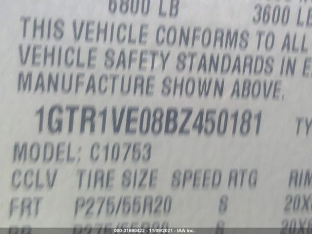 Photo 8 VIN: 1GTR1VE08BZ450181 - GMC SIERRA 1500 