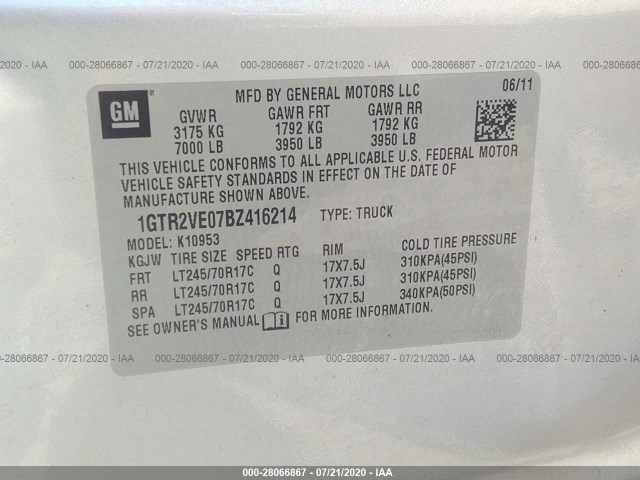 Photo 8 VIN: 1GTR2VE07BZ416214 - GMC SIERRA 1500 