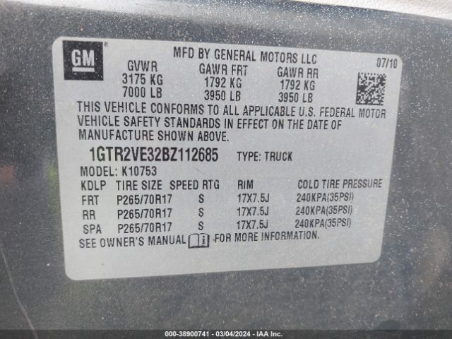 Photo 8 VIN: 1GTR2VE32BZ112685 - GMC SIERRA 1500 