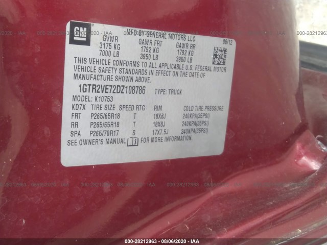 Photo 8 VIN: 1GTR2VE72DZ108786 - GMC SIERRA 1500 