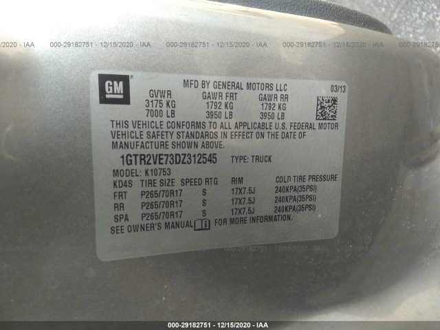 Photo 8 VIN: 1GTR2VE73DZ312545 - GMC SIERRA 1500 