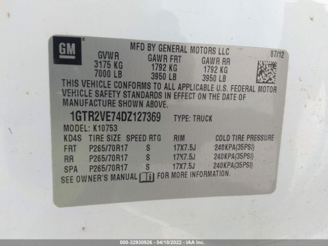 Photo 8 VIN: 1GTR2VE74DZ127369 - GMC SIERRA 1500 